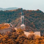Great Wall surrounded by autumn foliage