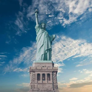 Statue of Liberty against blue sky
